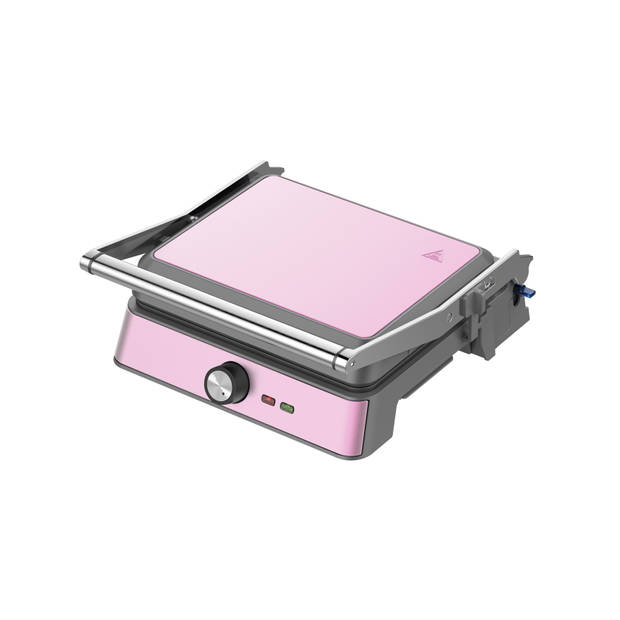 Westinghouse Retro Contactgrill - 29 x 24 cm - 180° voor dubbelzijdig grillen - 2200W - Roze