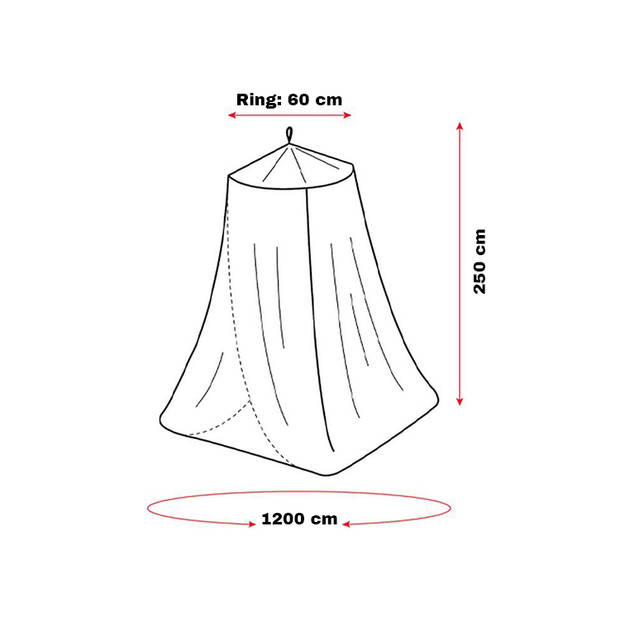 Deluxa Garden Klamboe XL - 2 Persoons - 60 x 250 x 1200 cm - Zwart