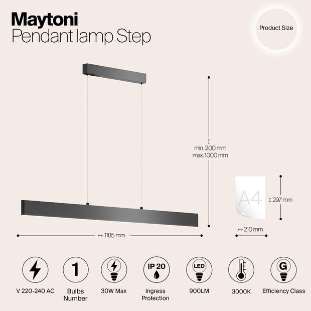 Maytoni Technical - Hanglamp Step - Zwart