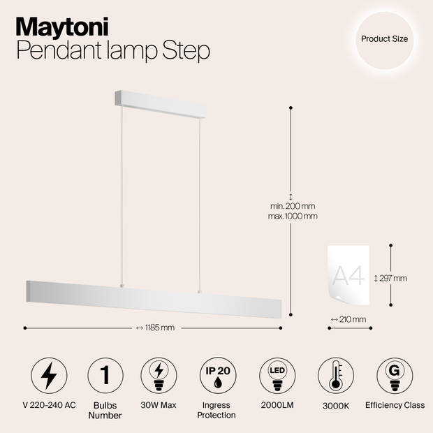 Maytoni Technical - Hanglamp Step - Wit