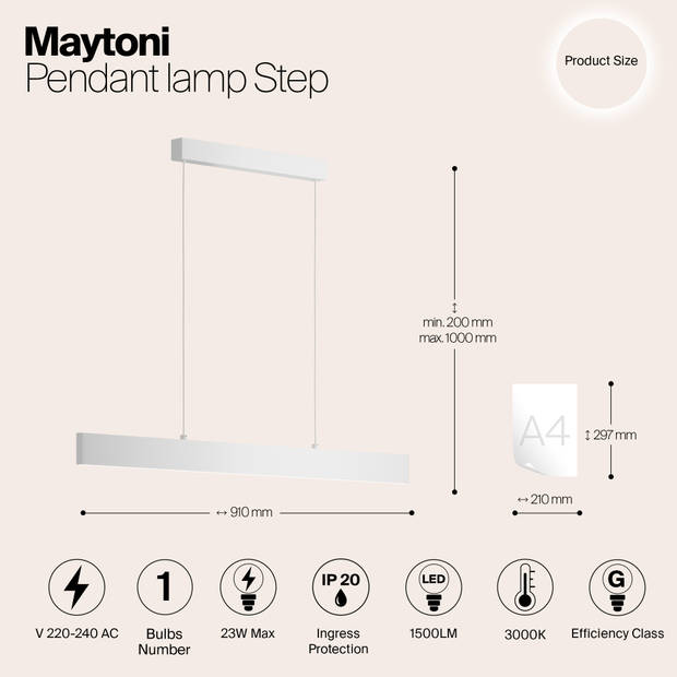 Maytoni Technical - Hanglamp Step - Wit