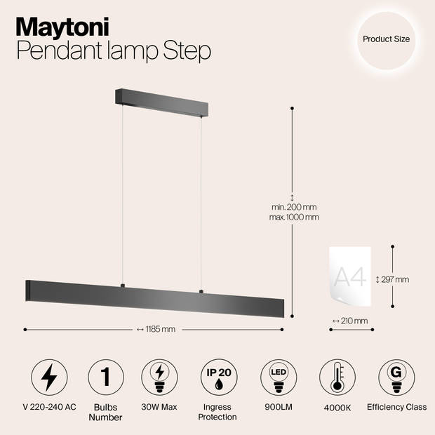 Maytoni Technical - Hanglamp Step - Zwart