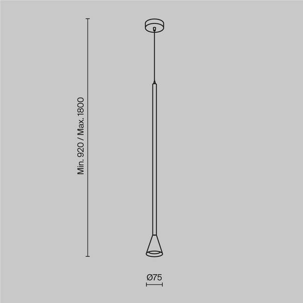 Maytoni Technical - Hanglamp Arrow - Zwart - Ø7,5