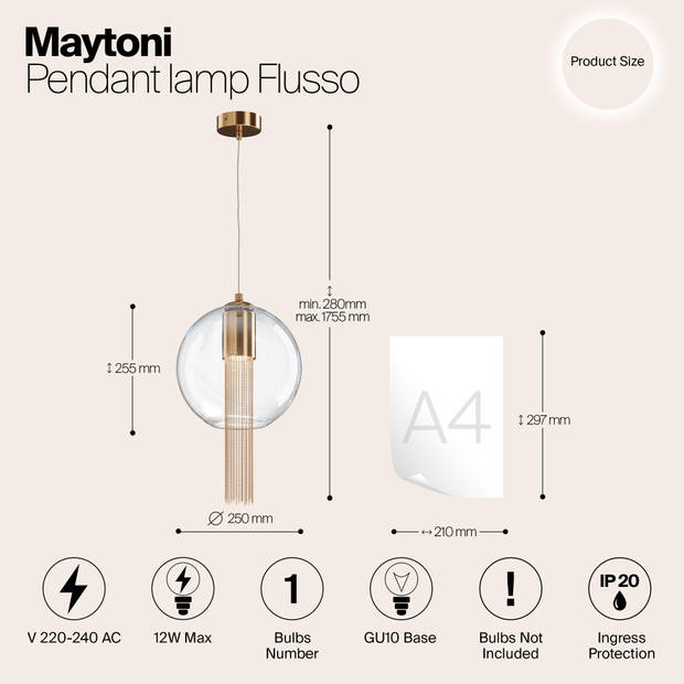 Maytoni Technical - Hanglamp Shelby - Zwart - Ø6,5