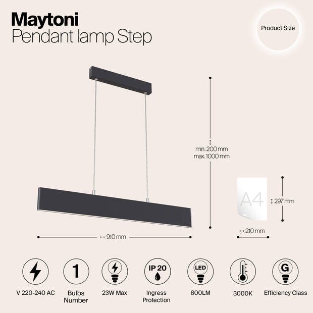 Maytoni Technical - Hanglamp Step - Zwart