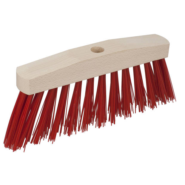 Buemag Bezemkop - Elaston - rood - hout - hard - 30 cm - 24mm - straatbezem/buitenbezem - Bezem