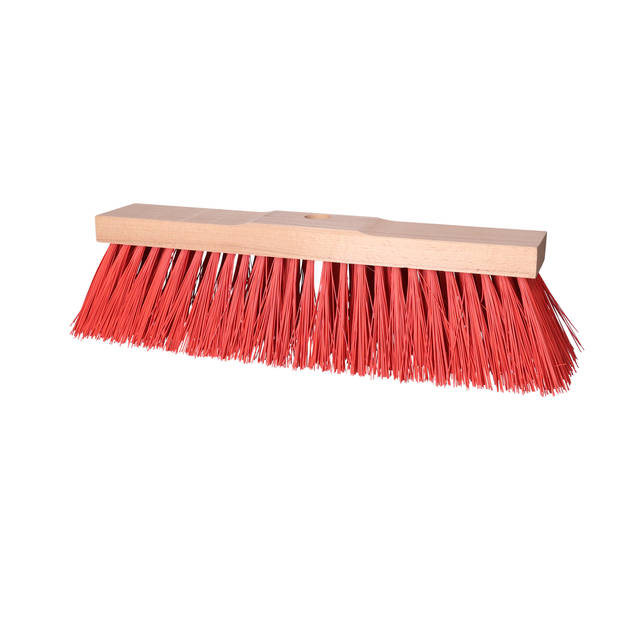 Buemag Bezemkop - Elaston - rood - hout - hard/extra stevig - 40 cm - 24mm - buitenbezem - Bezem