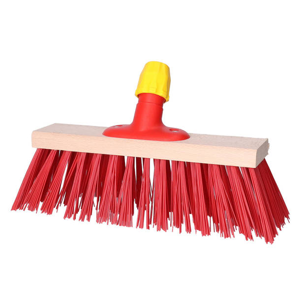 Buemag Bezemkop - Elaston - rood - hout - hard - 30 cm - 24mm - straatbezem/buitenbezem - Bezem