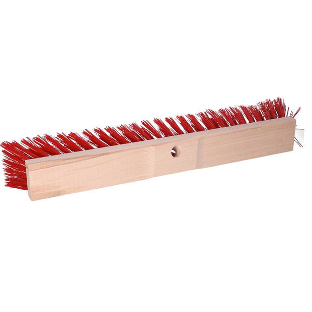 Buemag Bezemkop - Elaston - rood - hout - hard - 50 cm - 24mm - straatbezem/buitenbezem - Bezem