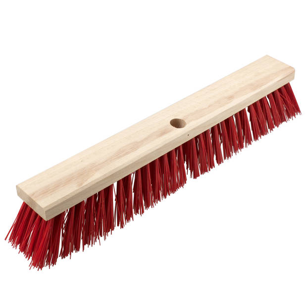 Buemag Bezemkop - Elaston - rood - hout - hard - 50 cm - 24mm - straatbezem/buitenbezem - Bezem