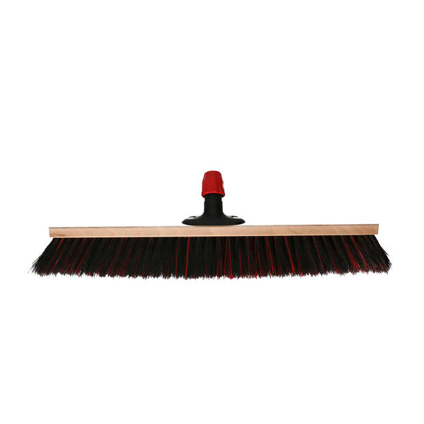 Buemag Bezemkop - Arenga/Elaston mix - zwart/rood - hard - hout - 60cm - Bezem