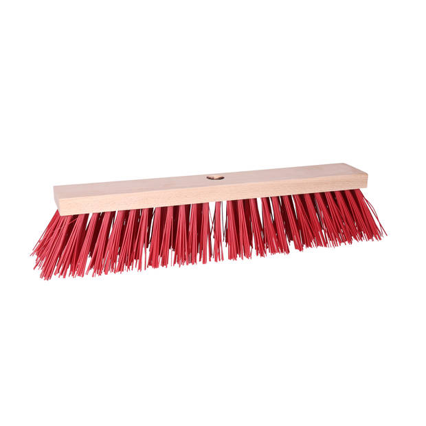 Buemag Bezemkop - Elaston - rood - hout - hard - 40 cm - 24mm - straatbezem/buitenbezem - Bezem