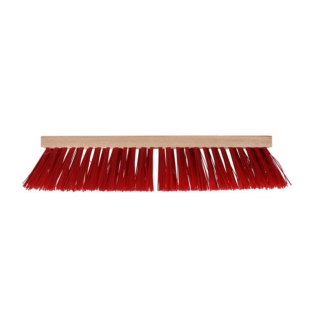 Buemag Bezemkop - Elaston - rood - hout - hard - 40 cm - 24mm - straatbezem/buitenbezem - Bezem