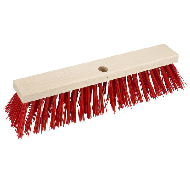 Buemag Bezemkop - Elaston - rood - hout - hard - 40 cm - 24mm - straatbezem/buitenbezem - Bezem