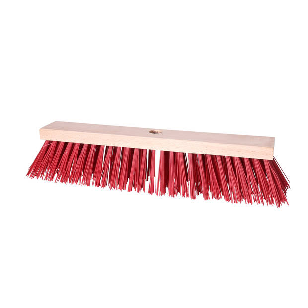 Buemag Bezemkop - Elaston - rood - hout - hard - 40 cm - 24mm - straatbezem/buitenbezem - Bezem