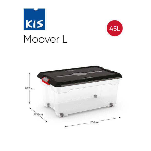 Kis Moover Opbergbox L - 45L - met wielen