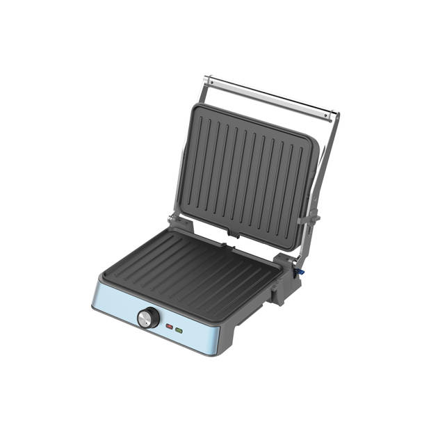 Westinghouse Retro Contactgrill - 29 x 24 cm - 180° voor dubbelzijdig grillen - 2200W - Blauw