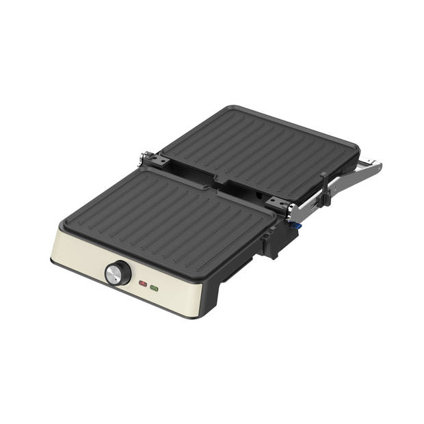 Westinghouse Retro Contactgrill - 29 x 24 cm - 180° voor dubbelzijdig grillen - 2200W - Wit