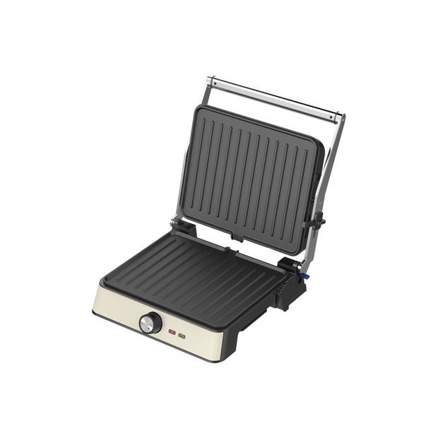 Westinghouse Retro Contactgrill - 29 x 24 cm - 180° voor dubbelzijdig grillen - 2200W - Wit