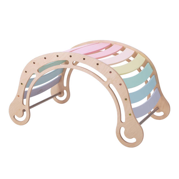 Houten XXL Waldorf Rocker met Klimmuur - Pastel