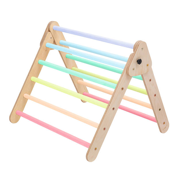 Houten Klimdriehoek met Ladder - Pastel