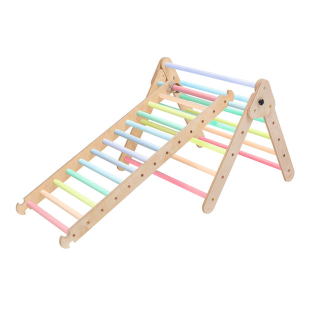 Houten Klimdriehoek met Ladder - Pastel