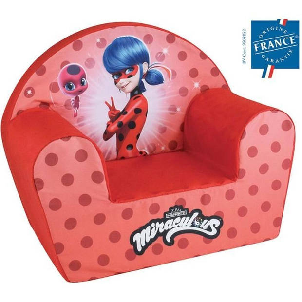 FUN HOUSE Miraculous Lady Bug clubstoel - B.52 x D.33 x H.42 cm - Voor kinderen gegarandeerd Franse afkomst