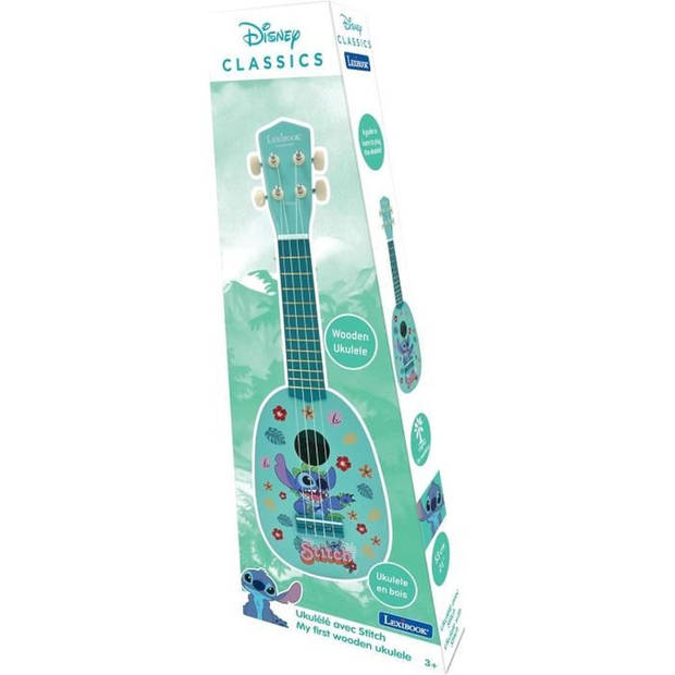 LEXIBOOK - Stitch Ukelele - Ongeveer 53 cm - Hout - 6 nylon snaren - Gids meegeleverd