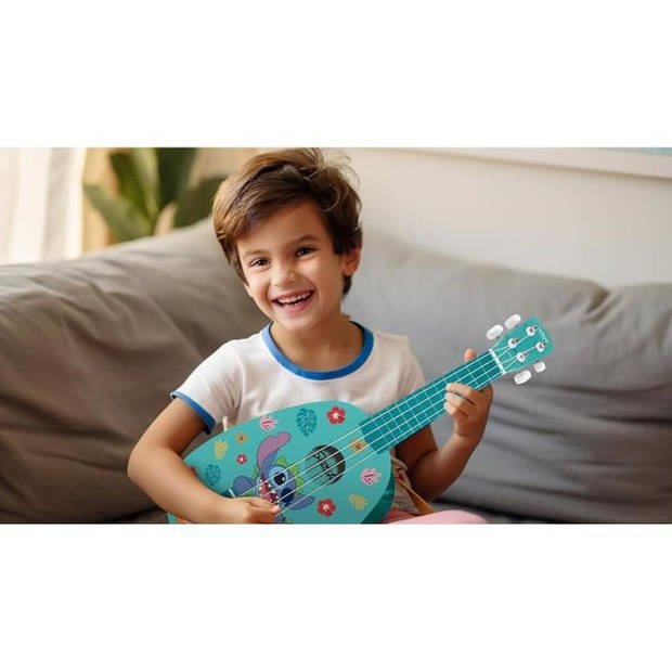 LEXIBOOK - Stitch Ukelele - Ongeveer 53 cm - Hout - 6 nylon snaren - Gids meegeleverd