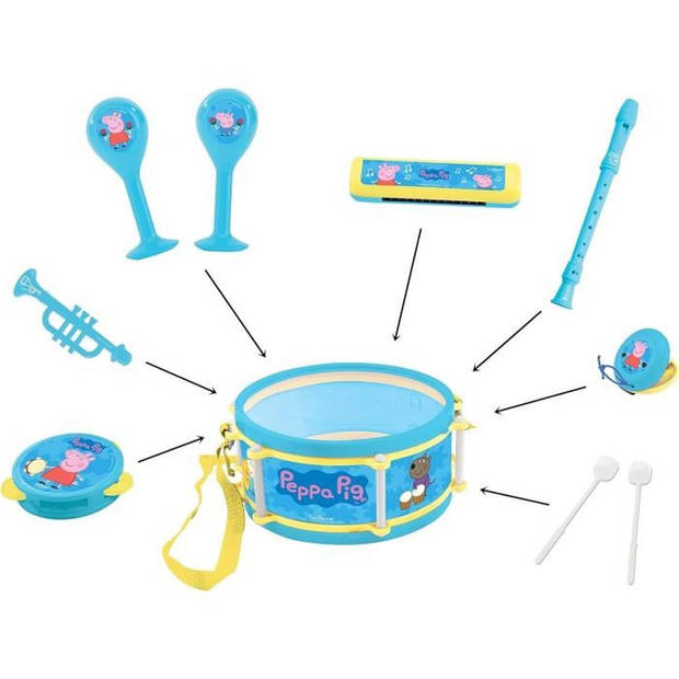 Lexibook - Peppa Pig Muziekset - 7 instrumenten - Opbergruimte in de trommel