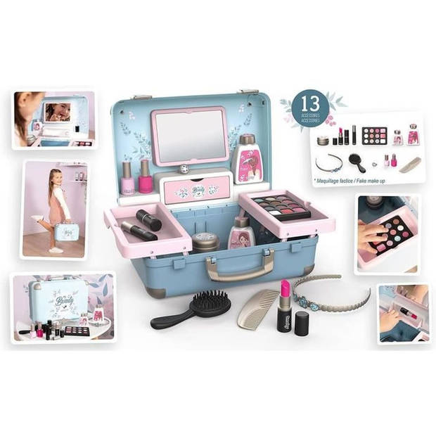 Smoby - My Beauty Vanity - Schoonheidskoffer voor Kinderen - Kappers + Nagel + Make-up - 13 Accessoires