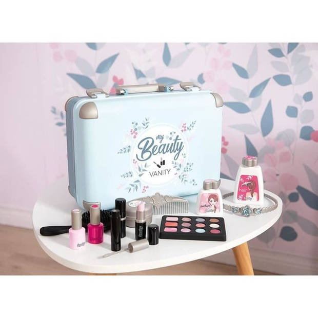 Smoby - My Beauty Vanity - Schoonheidskoffer voor Kinderen - Kappers + Nagel + Make-up - 13 Accessoires