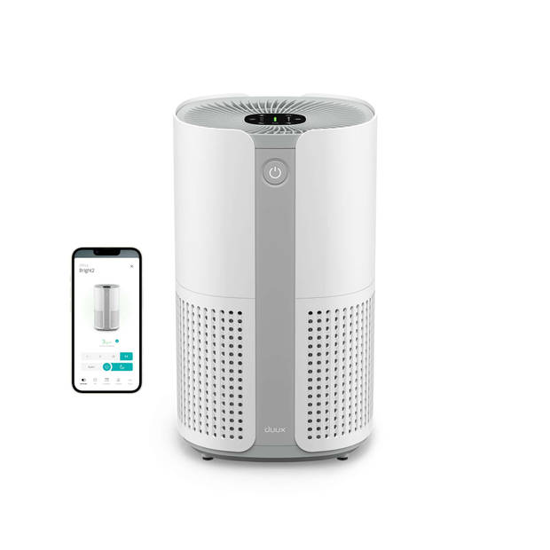 Duux Bright 2 Smart Luchtreiniger - Air Purifier met Luchtkwaliteitsindicator en Ionisator - Wit