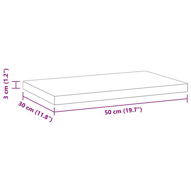 vidaXL Wandschappen 2 st 50x30x3 cm roestvrijstaal zilverkleurig