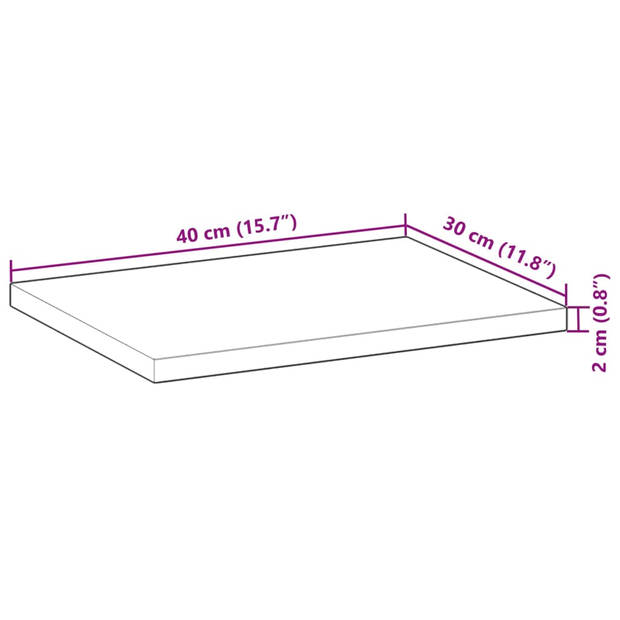 vidaXL Wandschappen 2 st zwevend olieafwerking 40x30x2 cm acaciahout