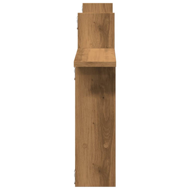 vidaXL Wandschappen 2 st 50x12x50 cm bewerkt hout artisanaal eiken