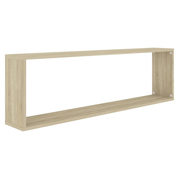 vidaXL Wandschappen kubus 4 st 100x15x30 cm bewerkt hout sonoma eiken