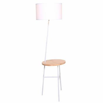 Vloerlamp DKD Home Decor Wit Bruin Polyester Metaal Pijnboom (40 x 65 x 152 cm)