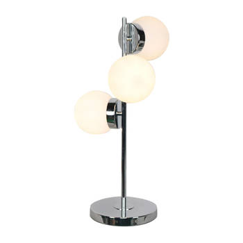 Bureaulamp DKD Home Decor 26 x 26 x 59 cm Kristal Zilverkleurig Metaal Wit 220 V 50 W 23 x 23 x 49 cm