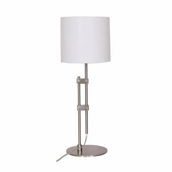 Bureaulamp DKD Home Decor 23 x 23 x 64 cm 25,5 x 25,5 x 63 cm Zilverkleurig Metaal Wit 220 V 50 W