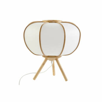 Bureaulamp DKD Home Decor 34 x 34 x 33 cm Natuurlijk Wit Bamboe 220 V 50 W