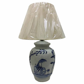 Bureaulamp DKD Home Decor Blauw Wit Porselein Olifant (40 x 40 x 60 cm)