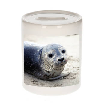 Foto zeehond spaarpot 9 cm - Cadeau zeehonden liefhebber - Spaarpotten