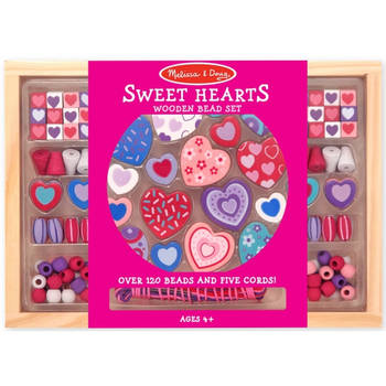 120-delige kralenset van hout Sweet hearts - Hobbykralen