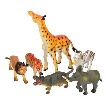 Speelgoed Wilde dieren van plastic 6 stuks van ongeveer 10 cm - Speelfigurenset