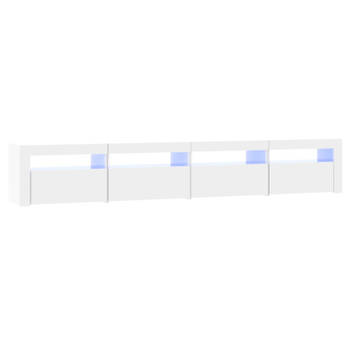 vidaXL Tv-meubel met LED-verlichting 240x35x40 cm hoogglans wit