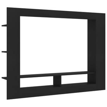 vidaXL Tv-meubel 152x22x113 cm bewerkt hout zwart