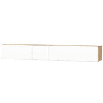 vidaXL Tv-meubels 2 st 120x40x34 cm bewerkt hout wit en eikenkleurig