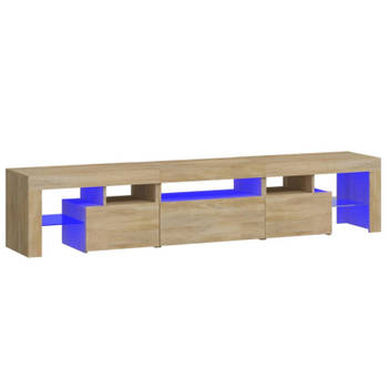 vidaXL Tv-meubel met LED-verlichting 200x36,5x40cm sonoma eikenkleurig