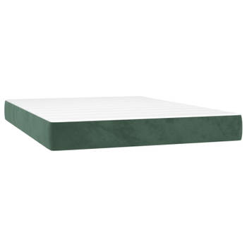 vidaXL Pocketveringmatras 120x210x20 cm fluweel donkergroen